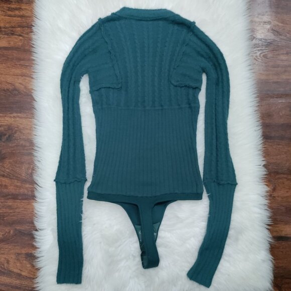 Free People Intimately Boho Keep Me Warm Knit Stretch Bodysuit Women's Small - Picture 3 of 14